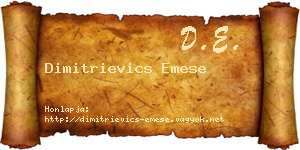 Dimitrievics Emese névjegykártya